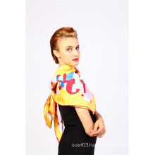 Fashion Women Large Square 100 Twill Silk Scarves 90X90cm